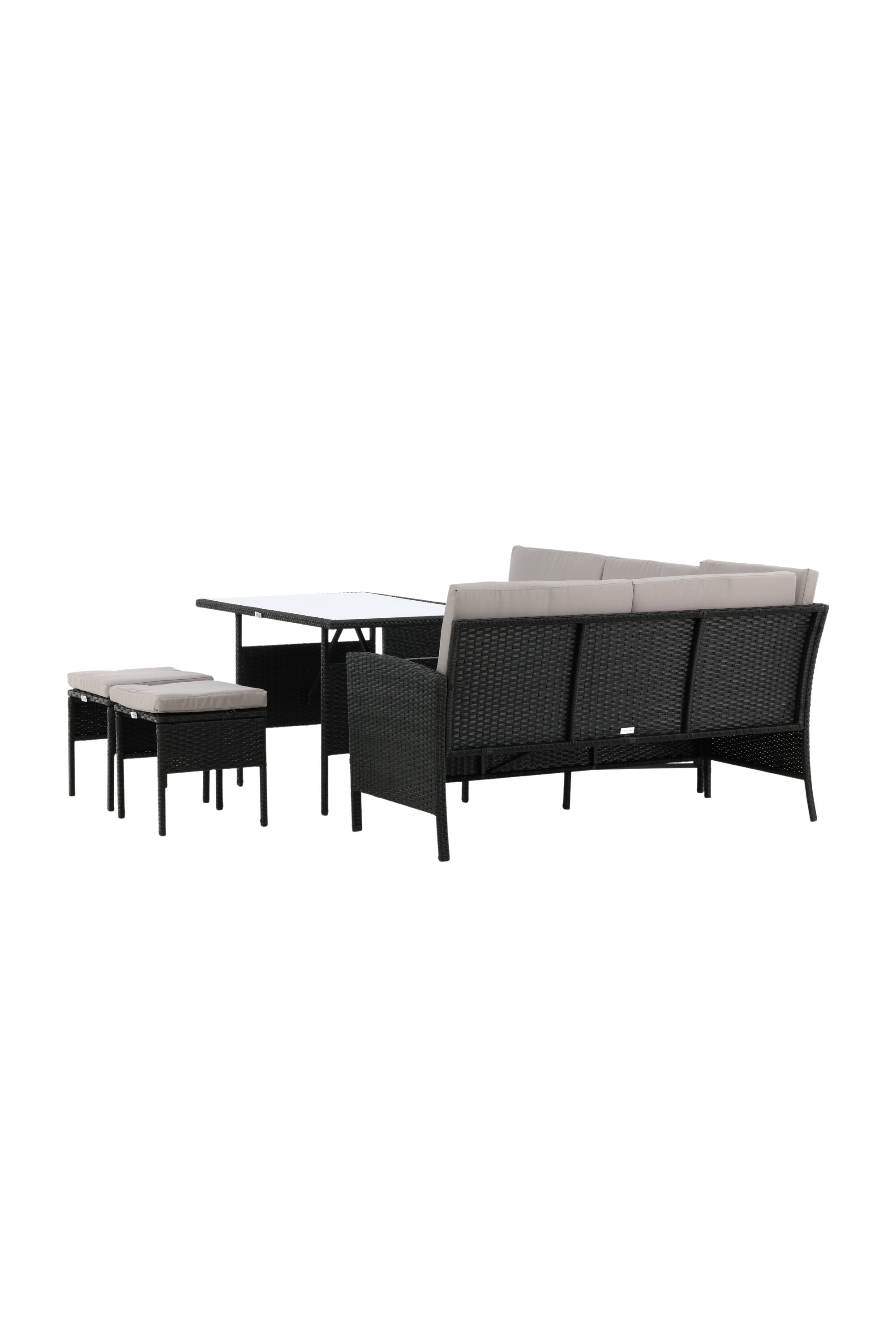 Knock Ecksofa Outdoorset 110cm in Schwarz / Grau präsentiert im Onlineshop von KAQTU Design AG. Loungeset ist von Venture Home