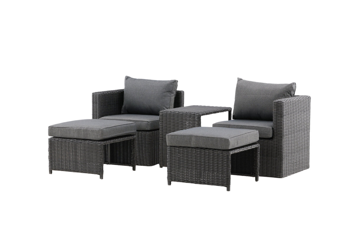 Quad Lounge Outdoorset 63cm in Schwarz präsentiert im Onlineshop von KAQTU Design AG. Loungeset ist von Venture Home