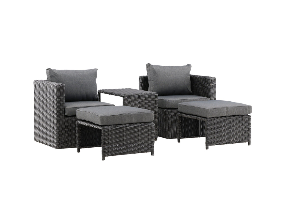 Quad Lounge Outdoorset 63cm in Schwarz präsentiert im Onlineshop von KAQTU Design AG. Loungeset ist von Venture Home