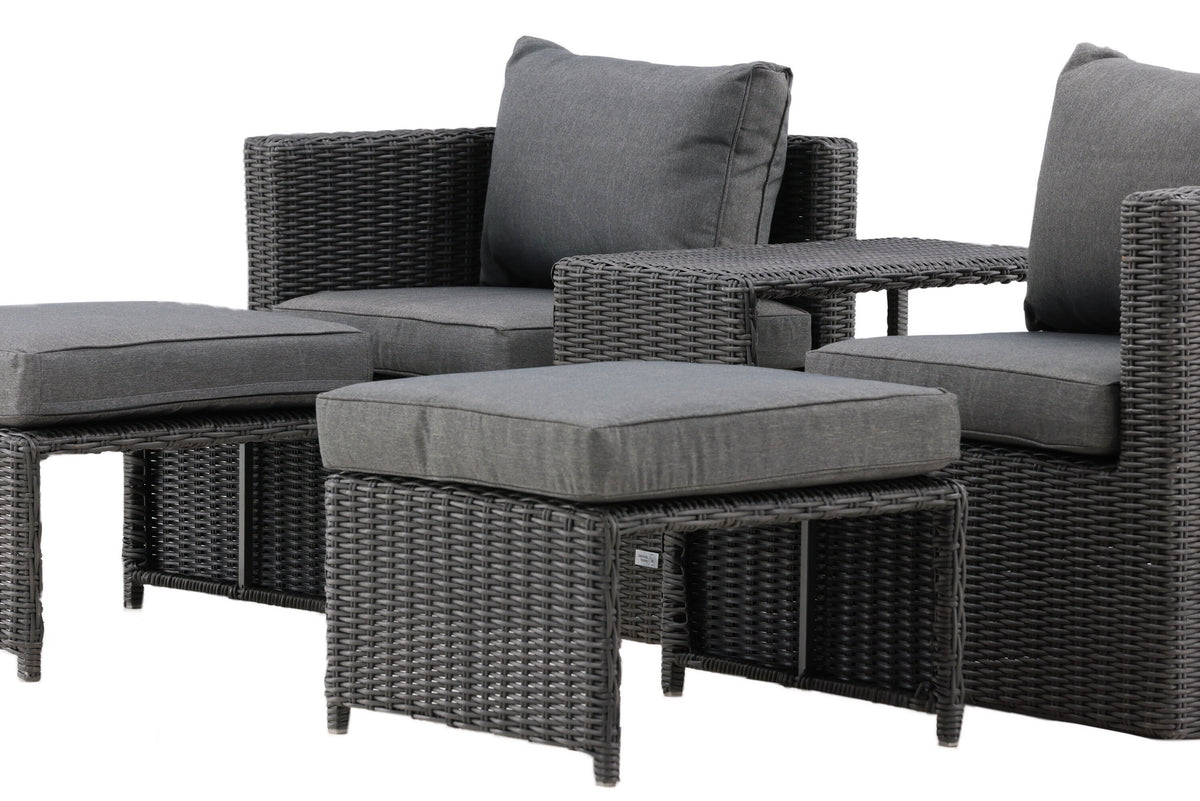 Quad Lounge Outdoorset 63cm in Schwarz präsentiert im Onlineshop von KAQTU Design AG. Loungeset ist von Venture Home