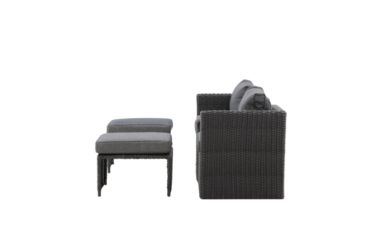 Quad Lounge Outdoorset 63cm in Schwarz präsentiert im Onlineshop von KAQTU Design AG. Loungeset ist von Venture Home