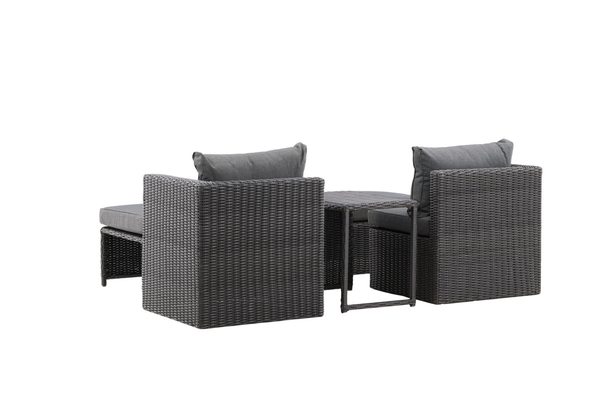 Quad Lounge Outdoorset 63cm in Schwarz präsentiert im Onlineshop von KAQTU Design AG. Loungeset ist von Venture Home
