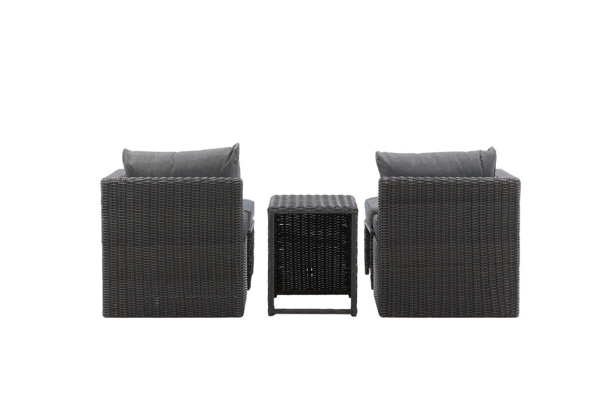 Quad Lounge Outdoorset 63cm in Schwarz präsentiert im Onlineshop von KAQTU Design AG. Loungeset ist von Venture Home