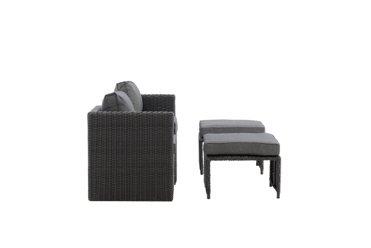 Quad Lounge Outdoorset 63cm in Schwarz präsentiert im Onlineshop von KAQTU Design AG. Loungeset ist von Venture Home