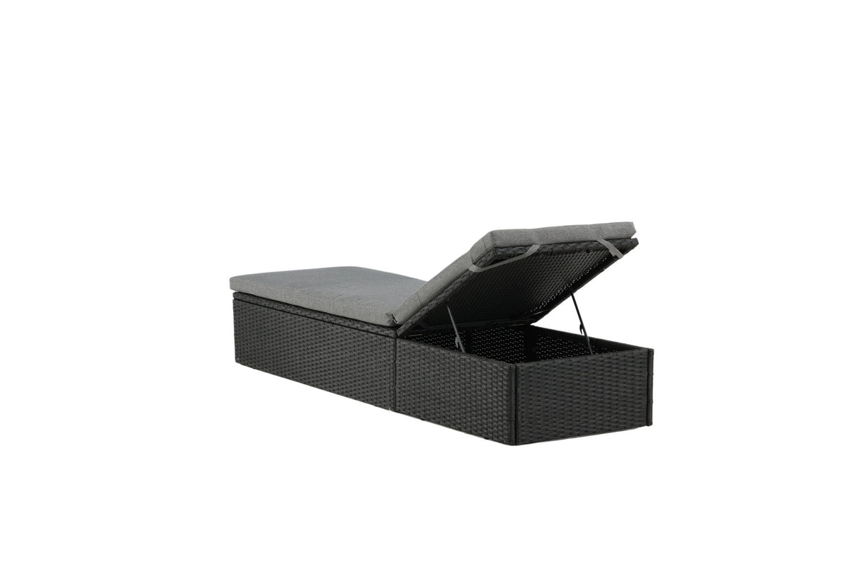 Quad Sonnenlounge in Schwarz präsentiert im Onlineshop von KAQTU Design AG. Liegestuhl ist von Venture Home