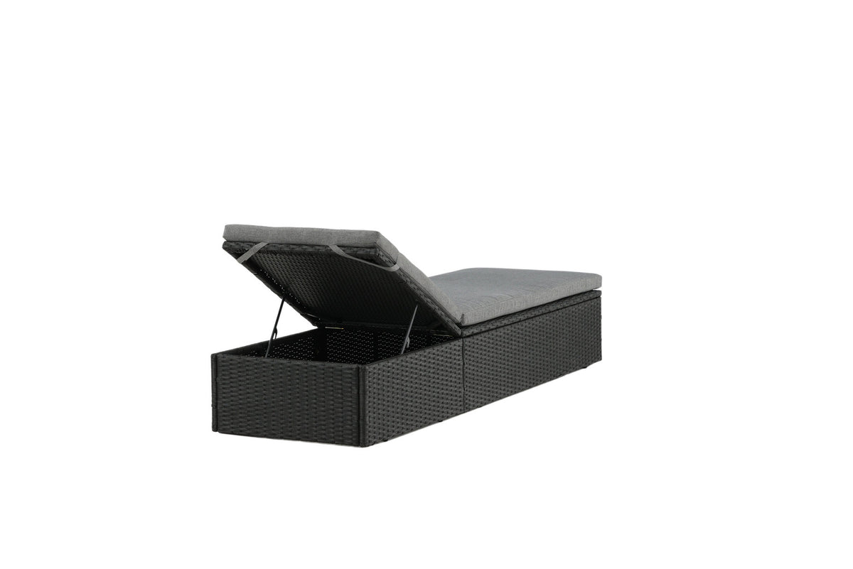 Quad Sonnenlounge in Schwarz präsentiert im Onlineshop von KAQTU Design AG. Liegestuhl ist von Venture Home