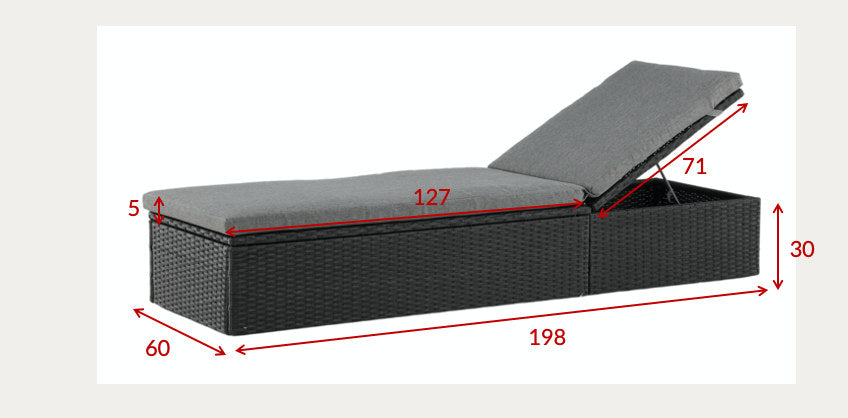Quad Sonnenlounge in Schwarz präsentiert im Onlineshop von KAQTU Design AG. Liegestuhl ist von Venture Home