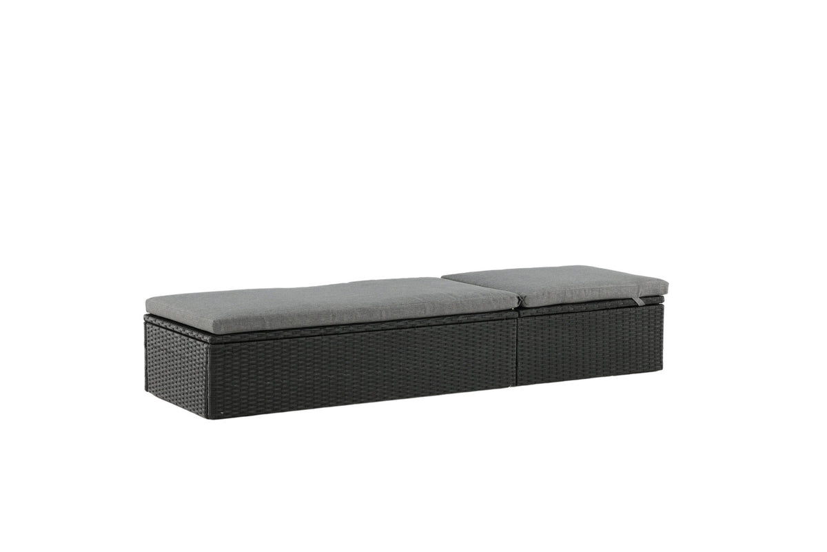 Quad Sonnenlounge in Schwarz präsentiert im Onlineshop von KAQTU Design AG. Liegestuhl ist von Venture Home