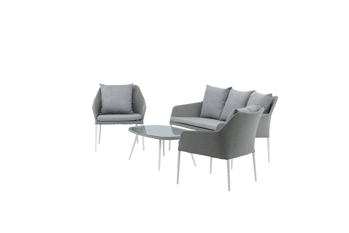 Spoga Sofagarnitur in Weiss/Grau präsentiert im Onlineshop von KAQTU Design AG. Loungeset ist von Venture Home