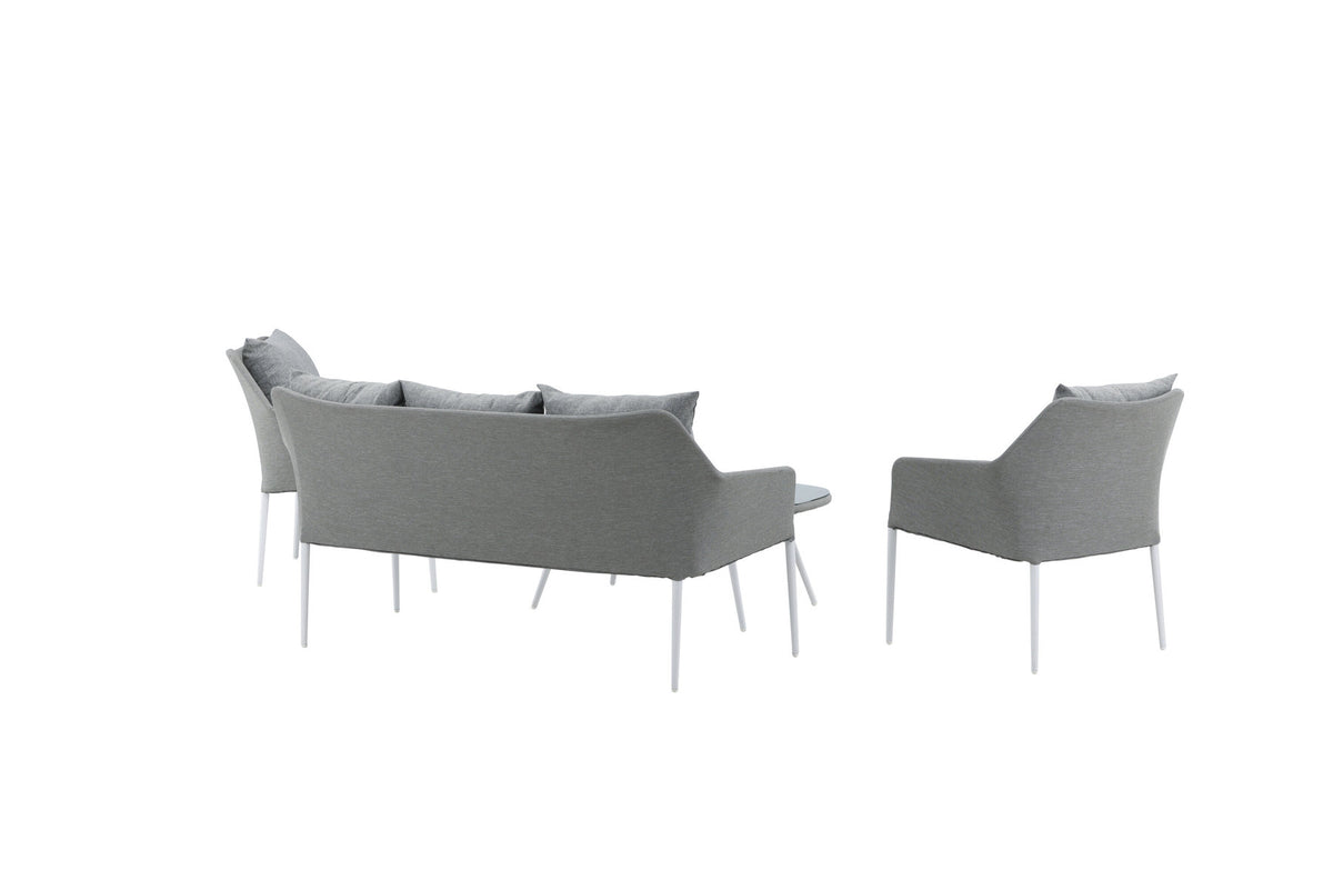Spoga Sofagarnitur in Weiss/Grau präsentiert im Onlineshop von KAQTU Design AG. Loungeset ist von Venture Home