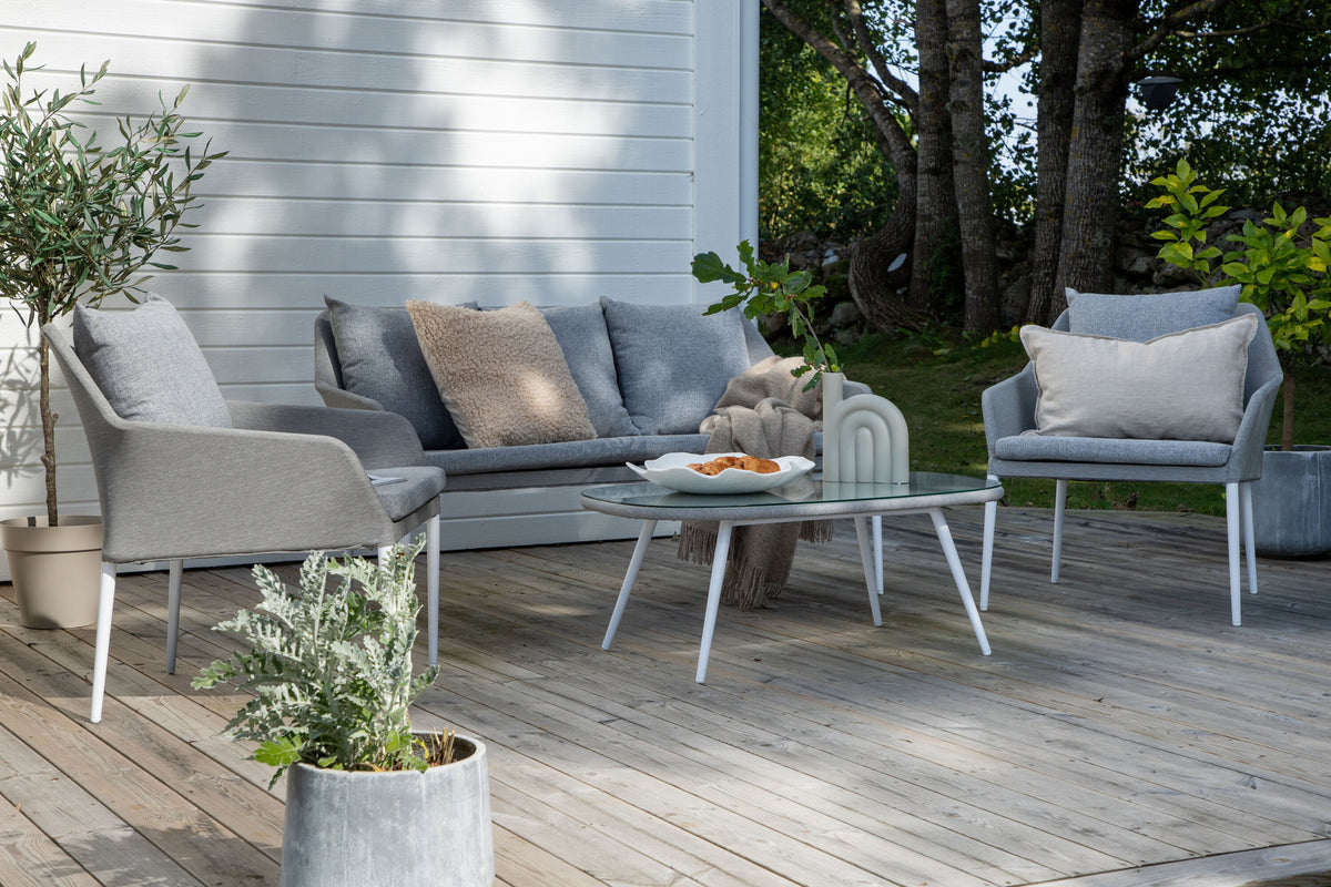 Spoga Sofagarnitur in Weiss/Grau präsentiert im Onlineshop von KAQTU Design AG. Loungeset ist von Venture Home