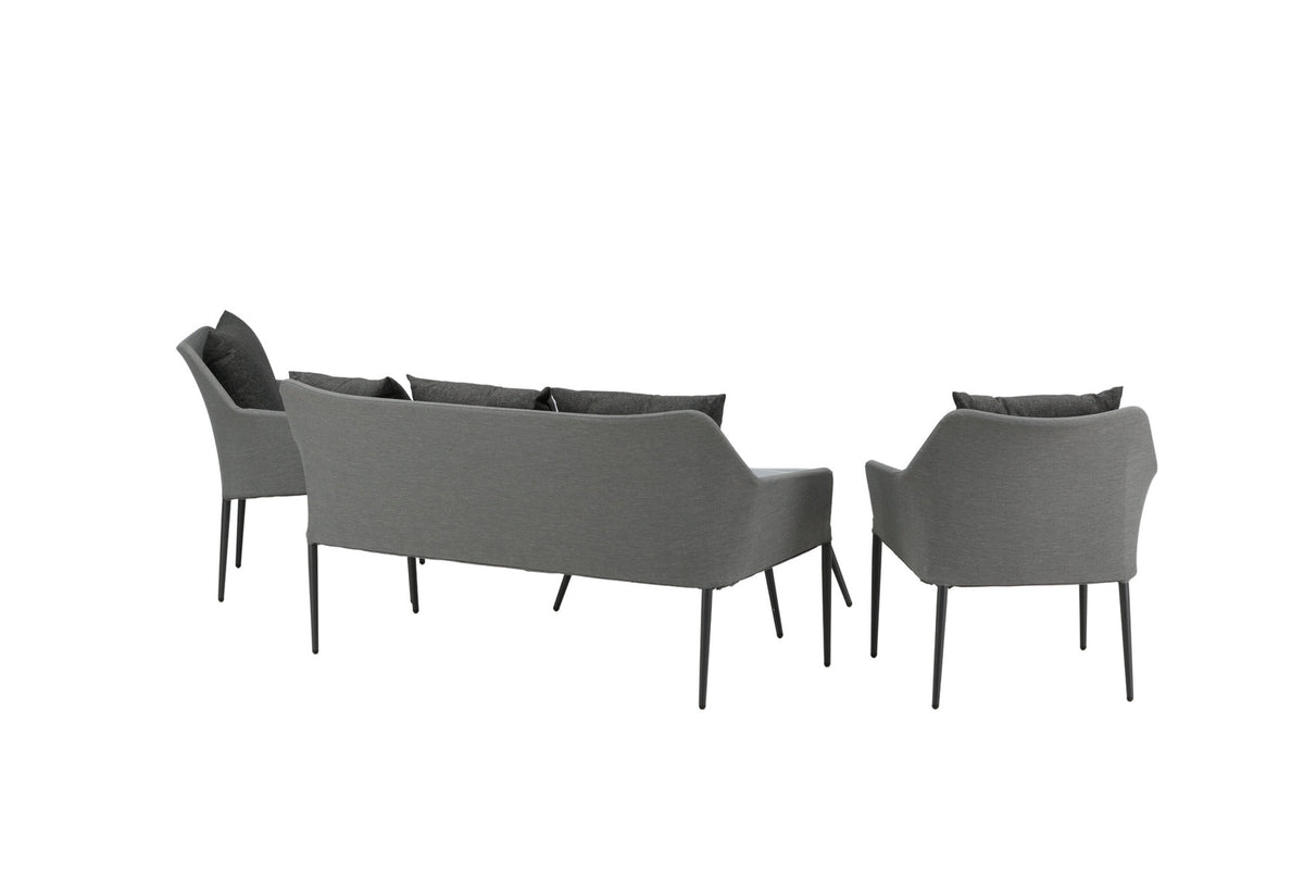 Spoga Sofagarnitur in Schwarz/Grau präsentiert im Onlineshop von KAQTU Design AG. Loungeset ist von Venture Home