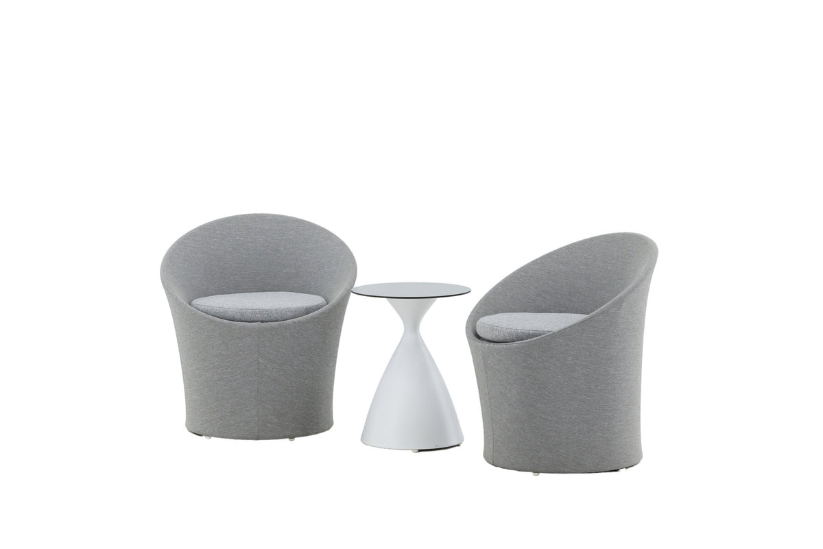 Spoga Lounge Outdoorset ⌀40cm in Weiss/Grau präsentiert im Onlineshop von KAQTU Design AG. Loungeset ist von Venture Home