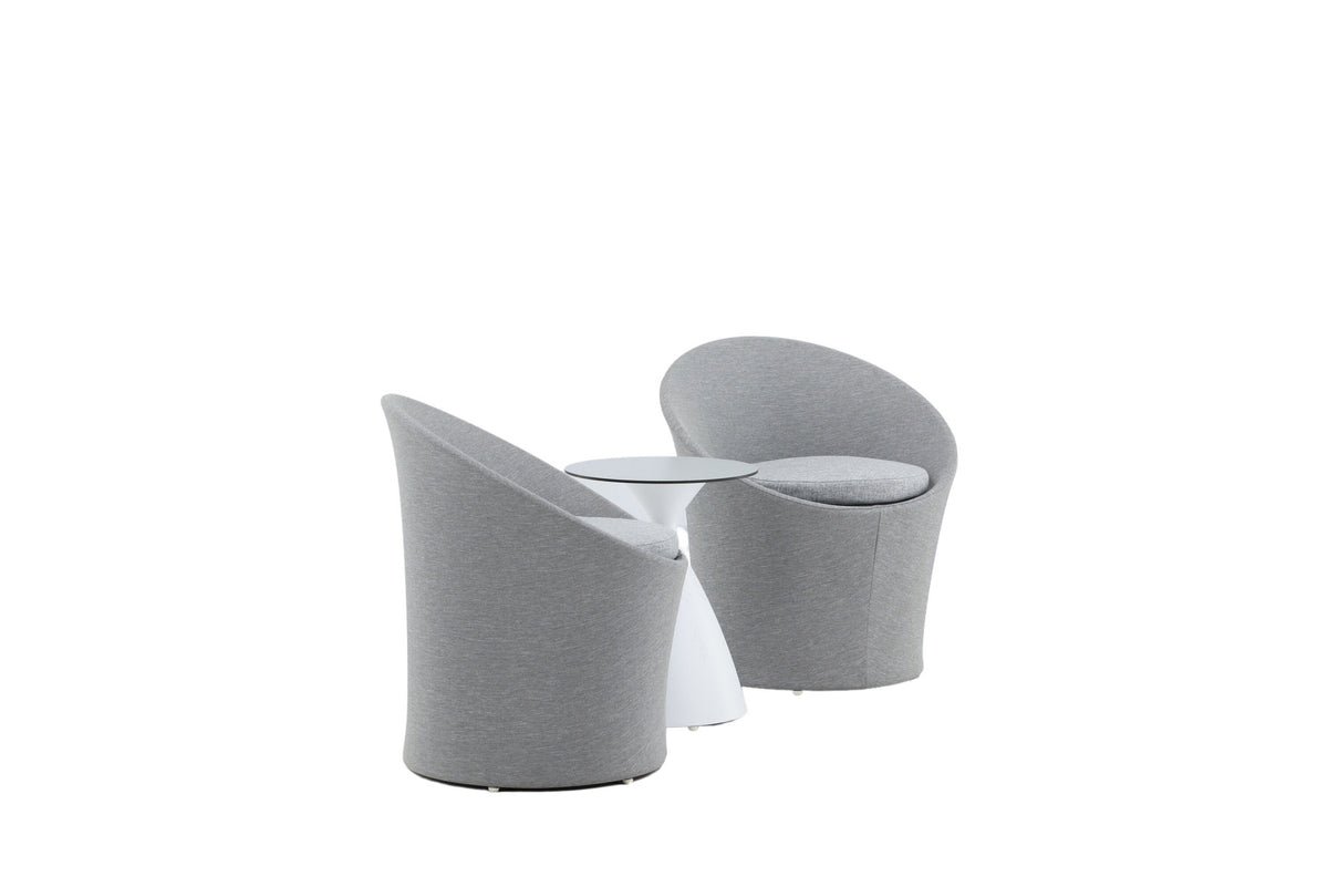 Spoga Lounge Outdoorset ⌀40cm in Weiss/Grau präsentiert im Onlineshop von KAQTU Design AG. Loungeset ist von Venture Home