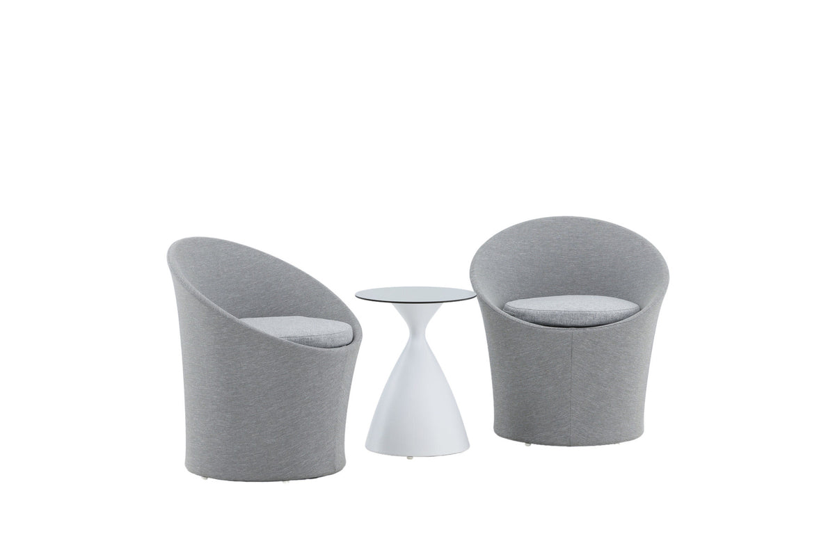 Spoga Lounge Outdoorset ⌀40cm in Weiss/Grau präsentiert im Onlineshop von KAQTU Design AG. Loungeset ist von Venture Home