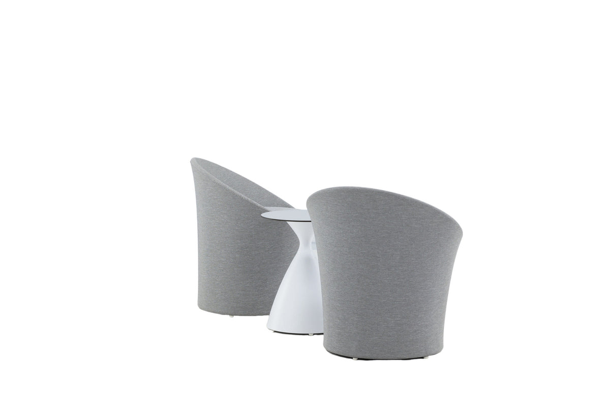 Spoga Lounge Outdoorset ⌀40cm in Weiss/Grau präsentiert im Onlineshop von KAQTU Design AG. Loungeset ist von Venture Home