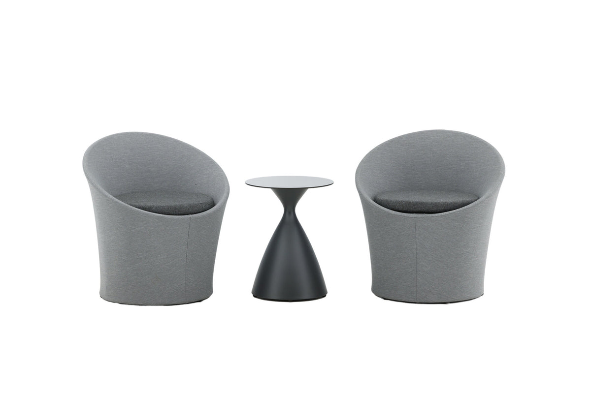 Spoga Lounge Outdoorset ⌀40cm in Schwarz/Grau präsentiert im Onlineshop von KAQTU Design AG. Loungeset ist von Venture Home