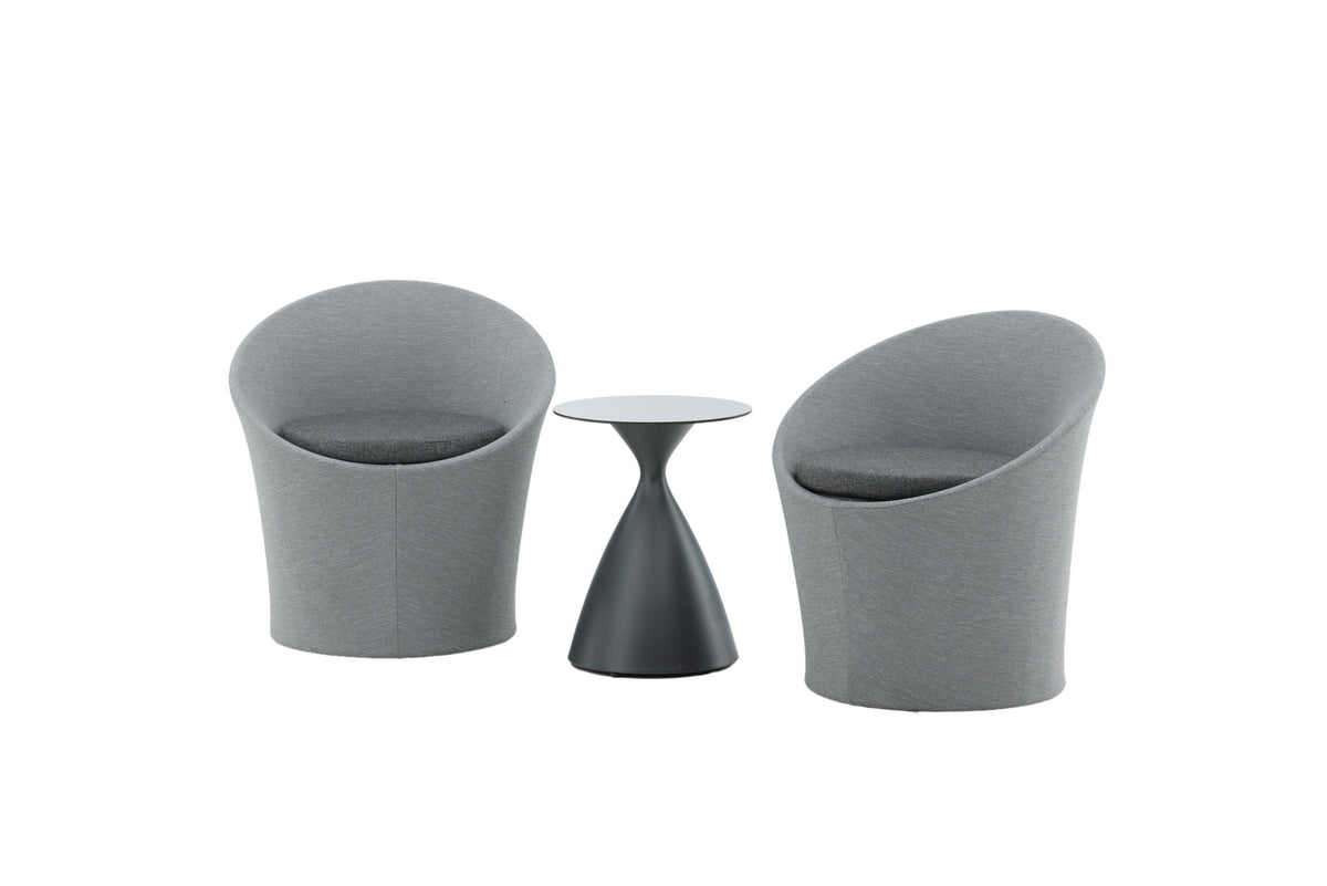 Spoga Lounge Outdoorset ⌀40cm in Schwarz/Grau präsentiert im Onlineshop von KAQTU Design AG. Loungeset ist von Venture Home