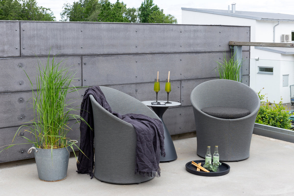 Spoga Lounge Outdoorset ⌀40cm in Schwarz/Grau präsentiert im Onlineshop von KAQTU Design AG. Loungeset ist von Venture Home