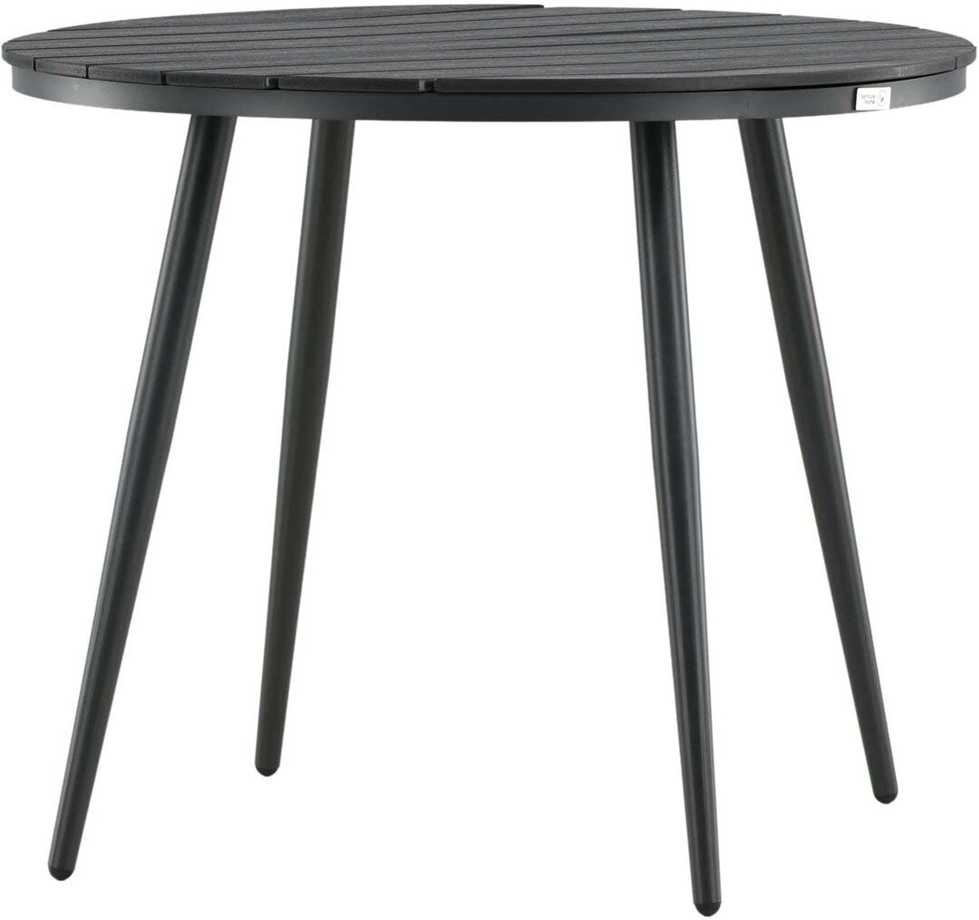 Runder Gartentisch von Venture Home, modern und wetterfest, perfekt für den Aussenbereich und langlebige Eleganz.
