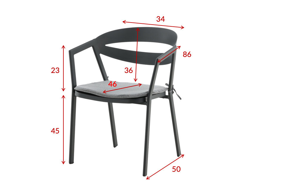 Slit Stuhl in Schwarz präsentiert im Onlineshop von KAQTU Design AG. Gartenstuhl mit Armlehnen ist von Venture Home