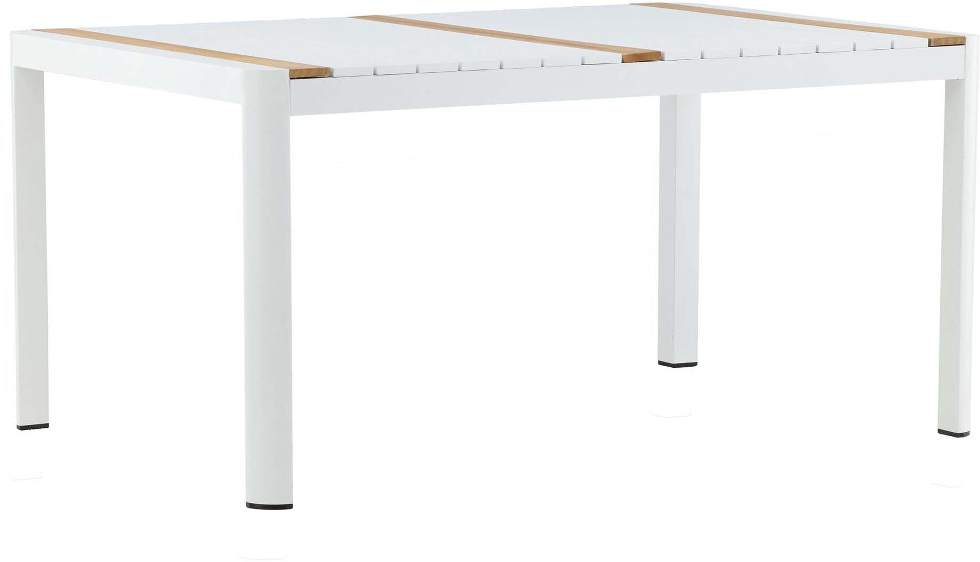 Entdecken Sie den Togo Gartentisch von Venture Home – ideal für gesellige Stunden im Freien, elegant und langlebig aus Teakholz und Aluminium.