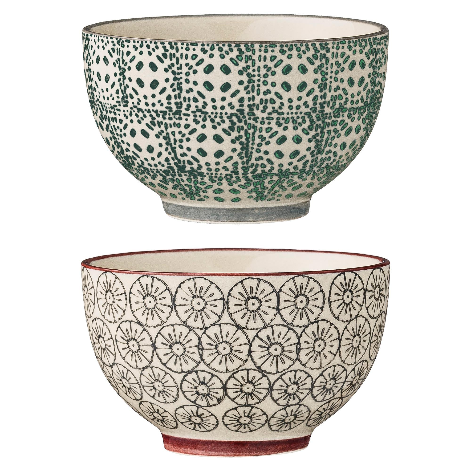 Entdecke die stilvolle Karine Schale in Grün aus Steingut von Bloomingville. Ideal für Salate, Snacks und Desserts – ein Must-Have für deine Küche!