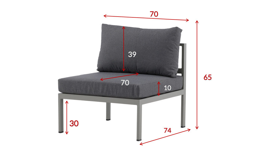 Copacabana Sofa Middle in Khaki / Grau präsentiert im Onlineshop von KAQTU Design AG. Lounge Sofa ist von Venture Home