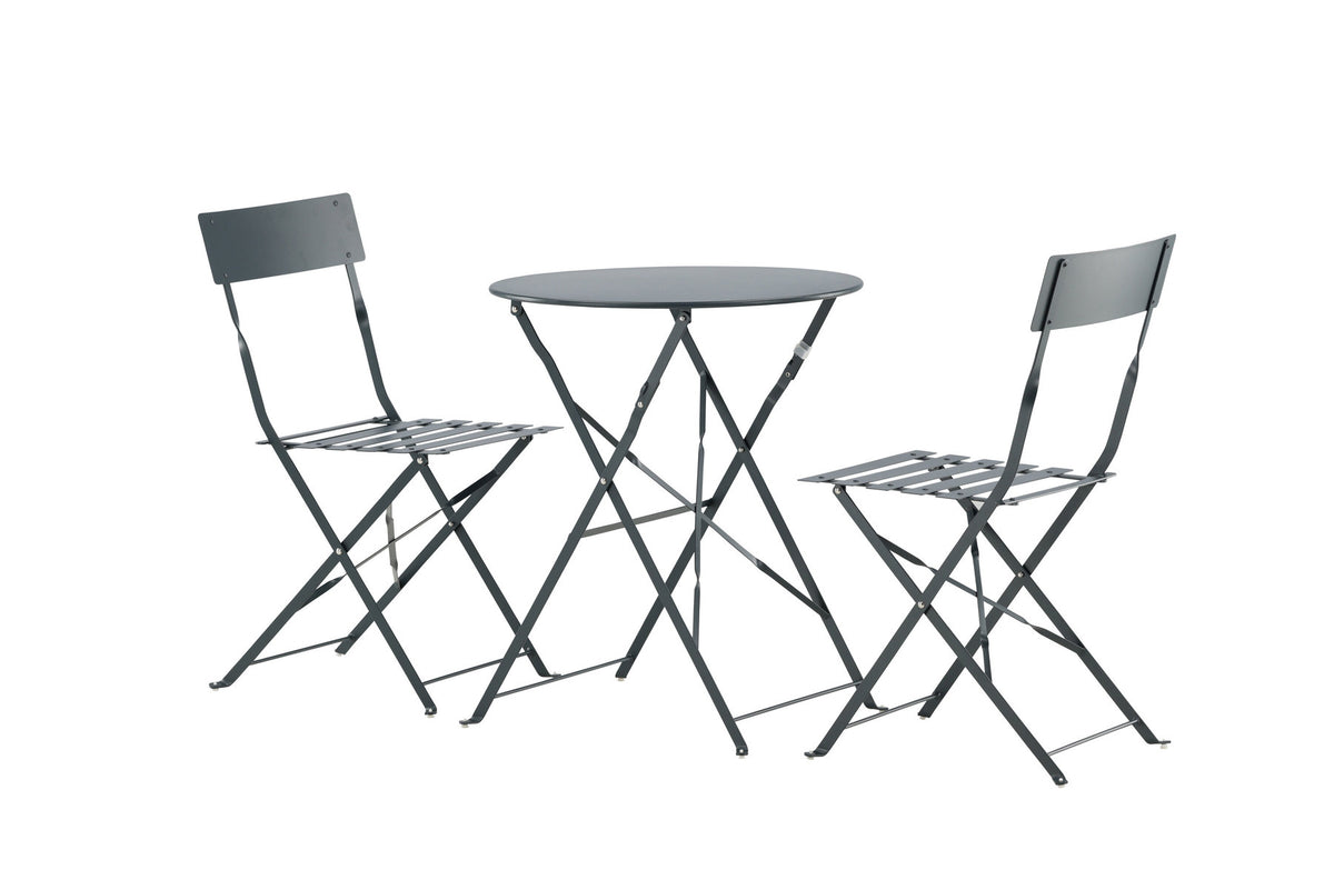 Marseille Café Outdoorset ⌀60cm/2St. in Dunkelgrau präsentiert im Onlineshop von KAQTU Design AG. Gartentischset ist von Venture Home
