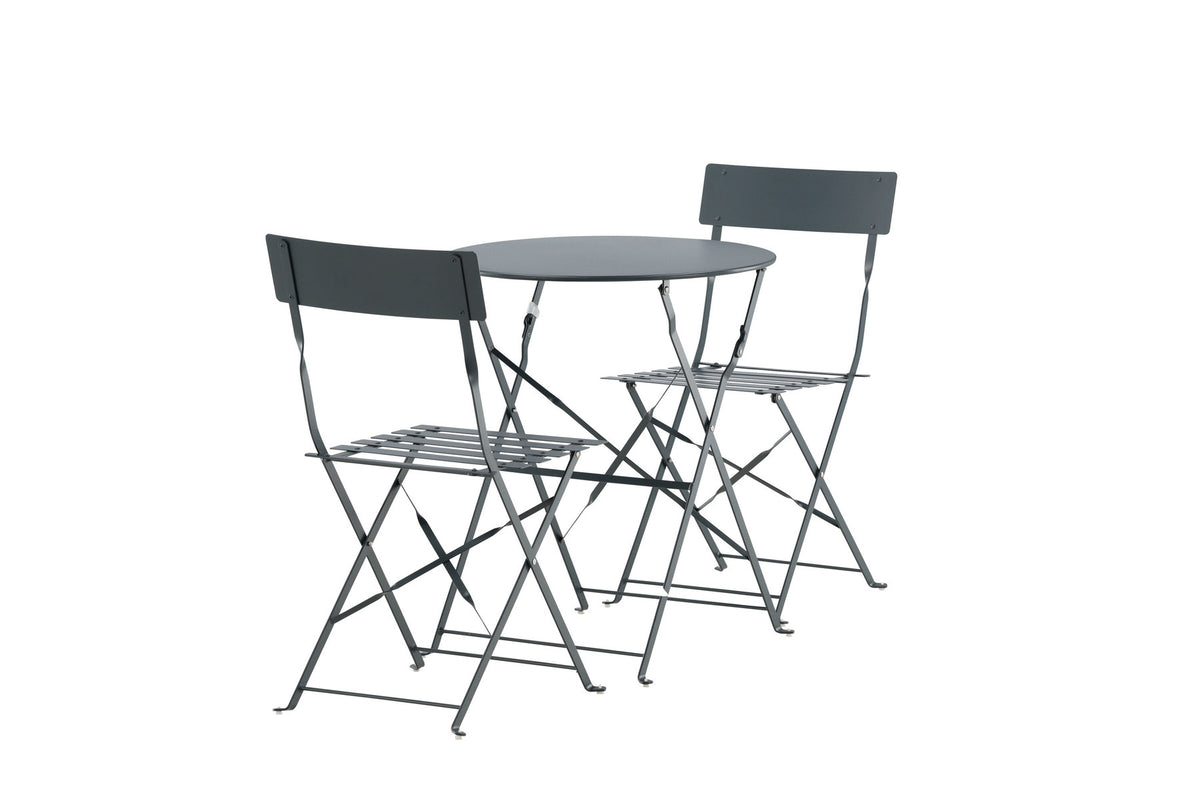 Marseille Café Outdoorset ⌀60cm/2St. in Dunkelgrau präsentiert im Onlineshop von KAQTU Design AG. Gartentischset ist von Venture Home