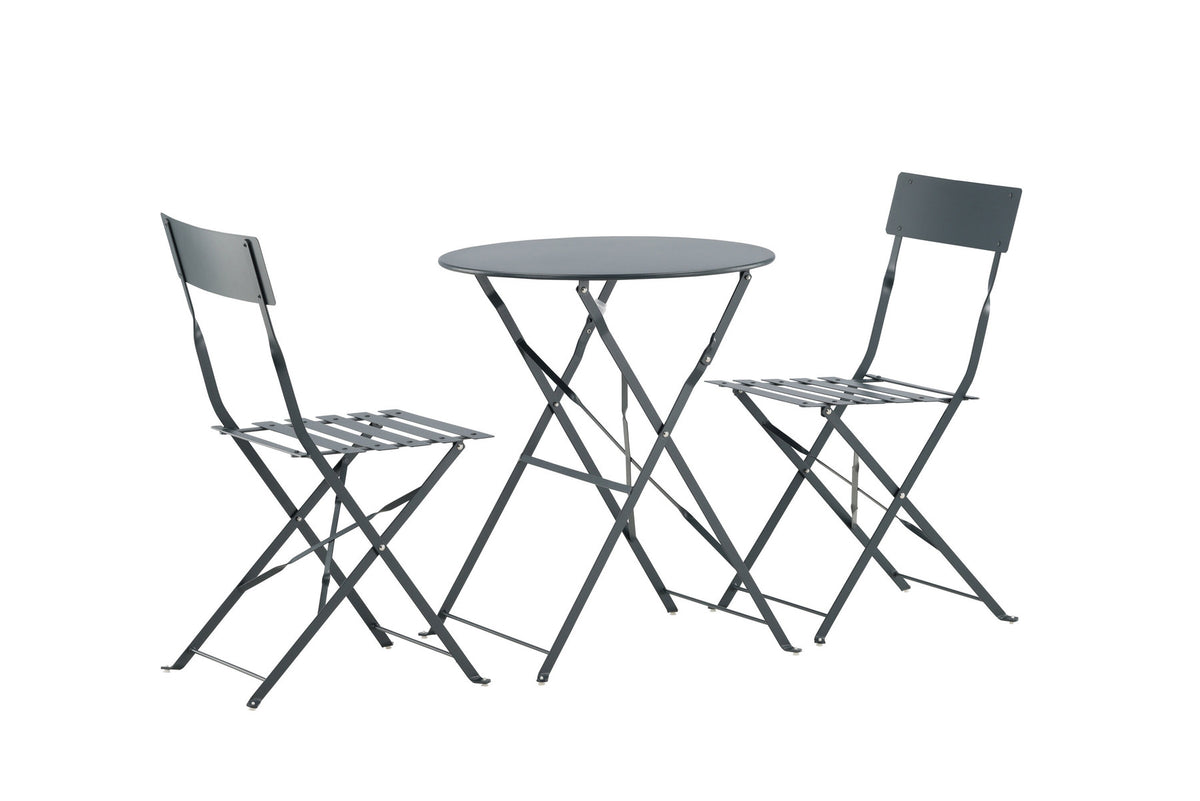 Marseille Café Outdoorset ⌀60cm/2St. in Dunkelgrau präsentiert im Onlineshop von KAQTU Design AG. Gartentischset ist von Venture Home