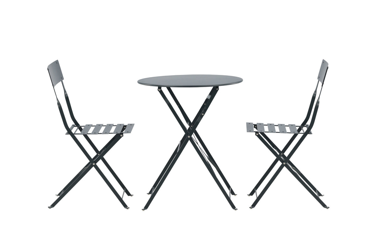 Marseille Café Outdoorset ⌀60cm/2St. in Dunkelgrau präsentiert im Onlineshop von KAQTU Design AG. Gartentischset ist von Venture Home