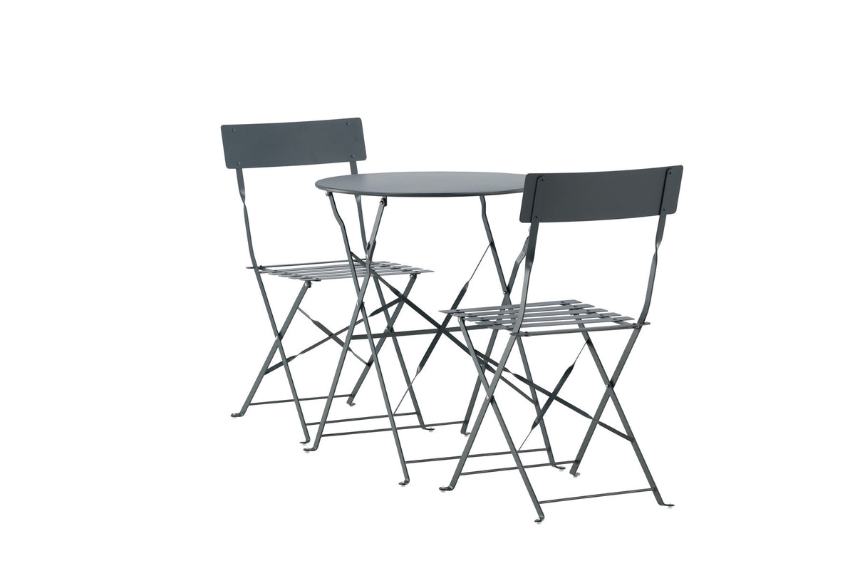 Marseille Café Outdoorset ⌀60cm/2St. in Dunkelgrau präsentiert im Onlineshop von KAQTU Design AG. Gartentischset ist von Venture Home