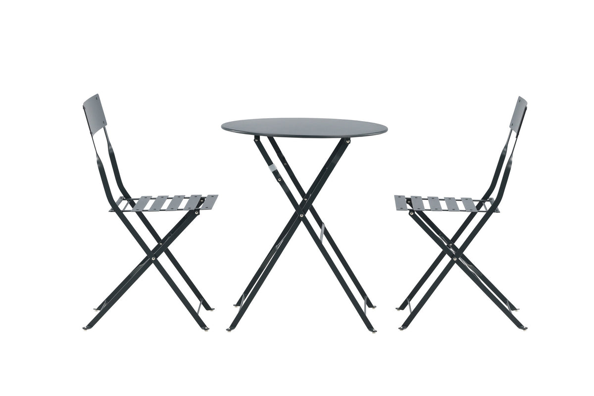 Marseille Café Outdoorset ⌀60cm/2St. in Dunkelgrau präsentiert im Onlineshop von KAQTU Design AG. Gartentischset ist von Venture Home