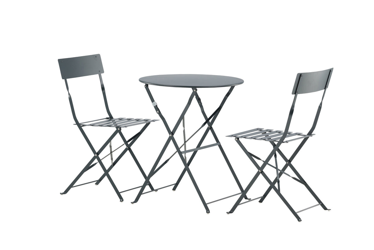 Marseille Café Outdoorset ⌀60cm/2St. in Dunkelgrau präsentiert im Onlineshop von KAQTU Design AG. Gartentischset ist von Venture Home