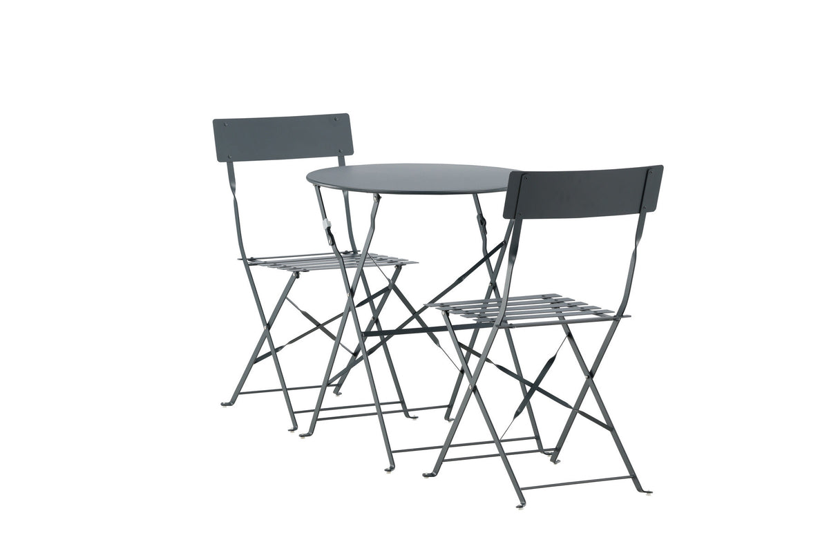 Marseille Café Outdoorset ⌀60cm/2St. in Dunkelgrau präsentiert im Onlineshop von KAQTU Design AG. Gartentischset ist von Venture Home