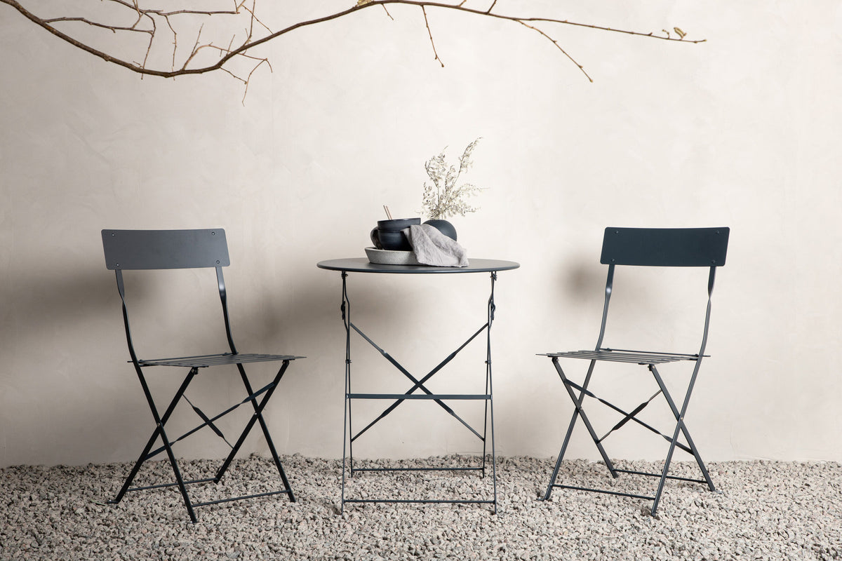 Marseille Café Outdoorset ⌀60cm/2St. in Dunkelgrau präsentiert im Onlineshop von KAQTU Design AG. Gartentischset ist von Venture Home
