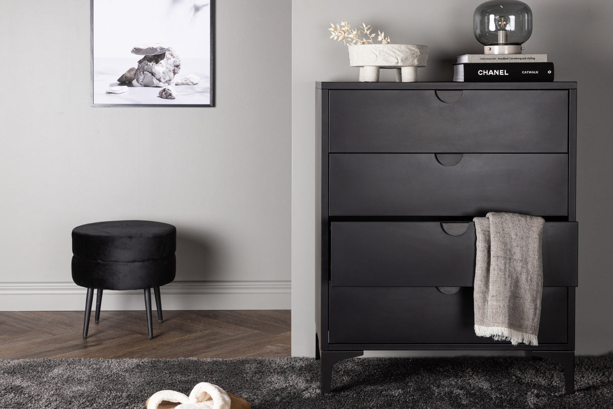 Piring Drawer in Schwarz präsentiert im Onlineshop von KAQTU Design AG. Nachttisch ist von Venture Home
