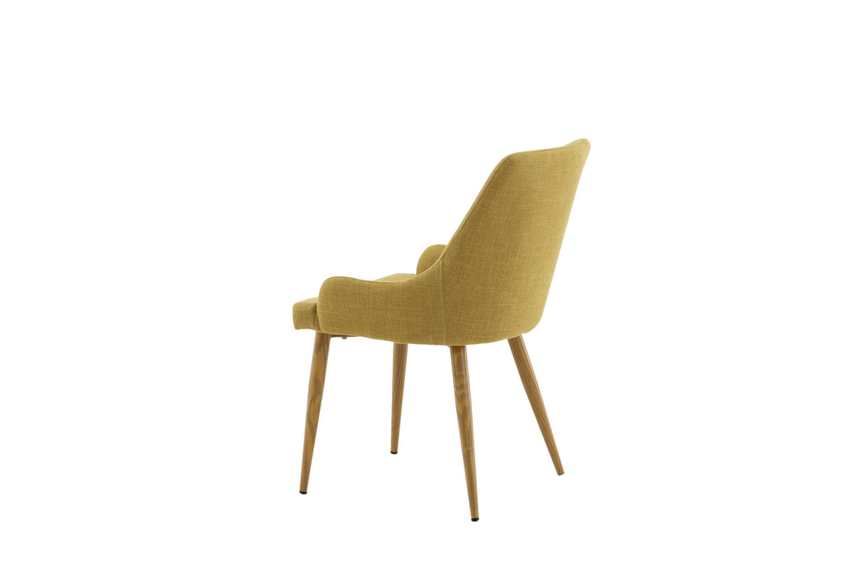 Plaza Stuhl in Senf / Natur präsentiert im Onlineshop von KAQTU Design AG. Stuhl ist von Venture Home