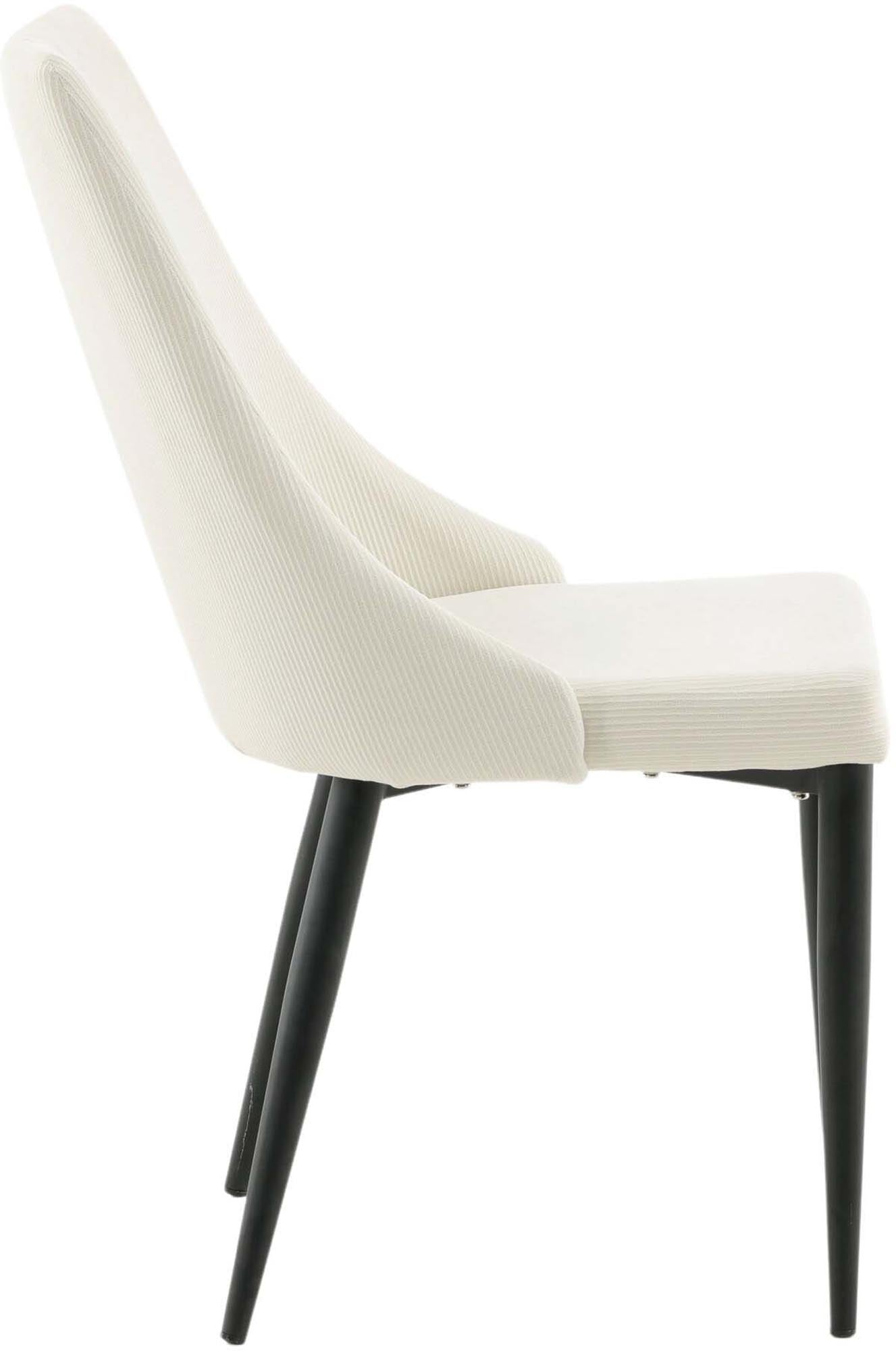 Entdecken Sie den Leone Stuhl von Venture Home: stilvoll, ergonomisch, mit hochwertigem Manchester-Stoff und robusten Metallbeinen. Ideal für Ihr Esszimmer!