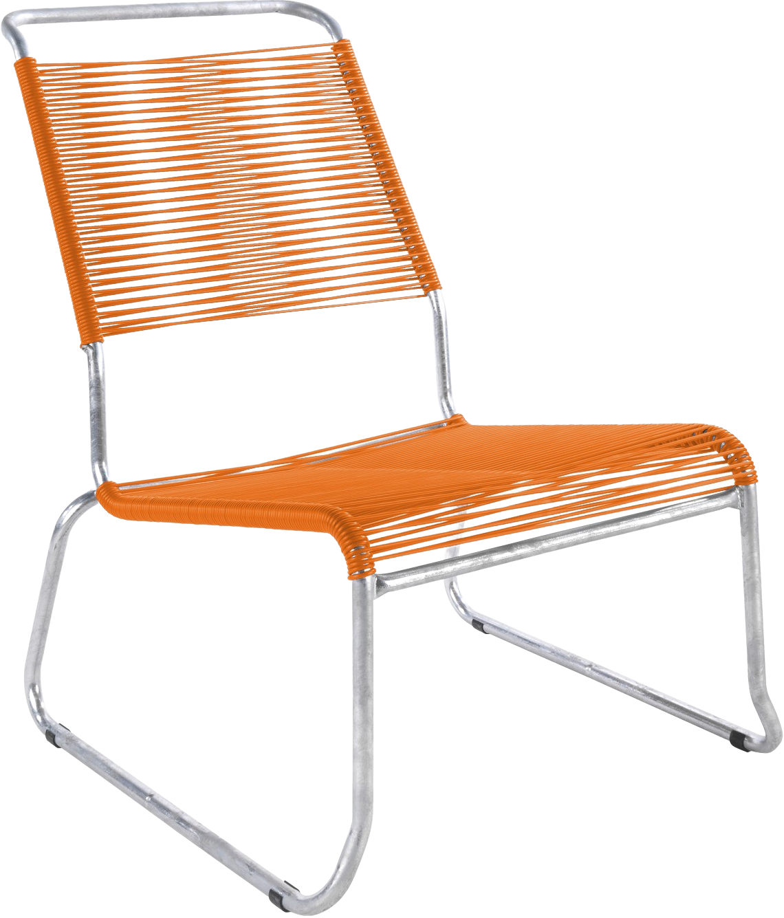 Säntis Spaghetti-Lounger mit Armlehne, Hochlehner auf Kufen, ideal für den Outdoor-Bereich, komfortabel und modern.