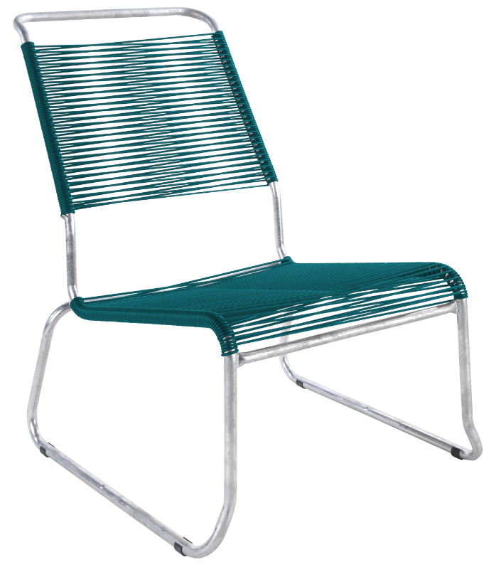 Eleganter Säntis Spaghetti-Lounger mit stabilen Kufen und bequemen Armlehnen, perfekt für entspannte Stunden im Freien.