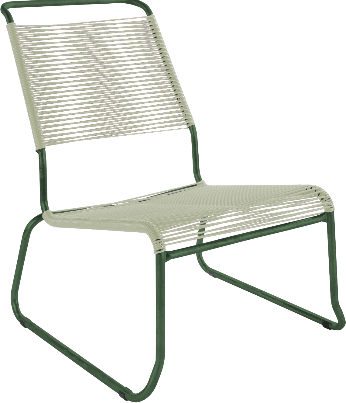 Eleganter Säntis Spaghetti-Lounger mit stabilen Kufen und bequemen Armlehnen, perfekt für entspannte Stunden im Freien.