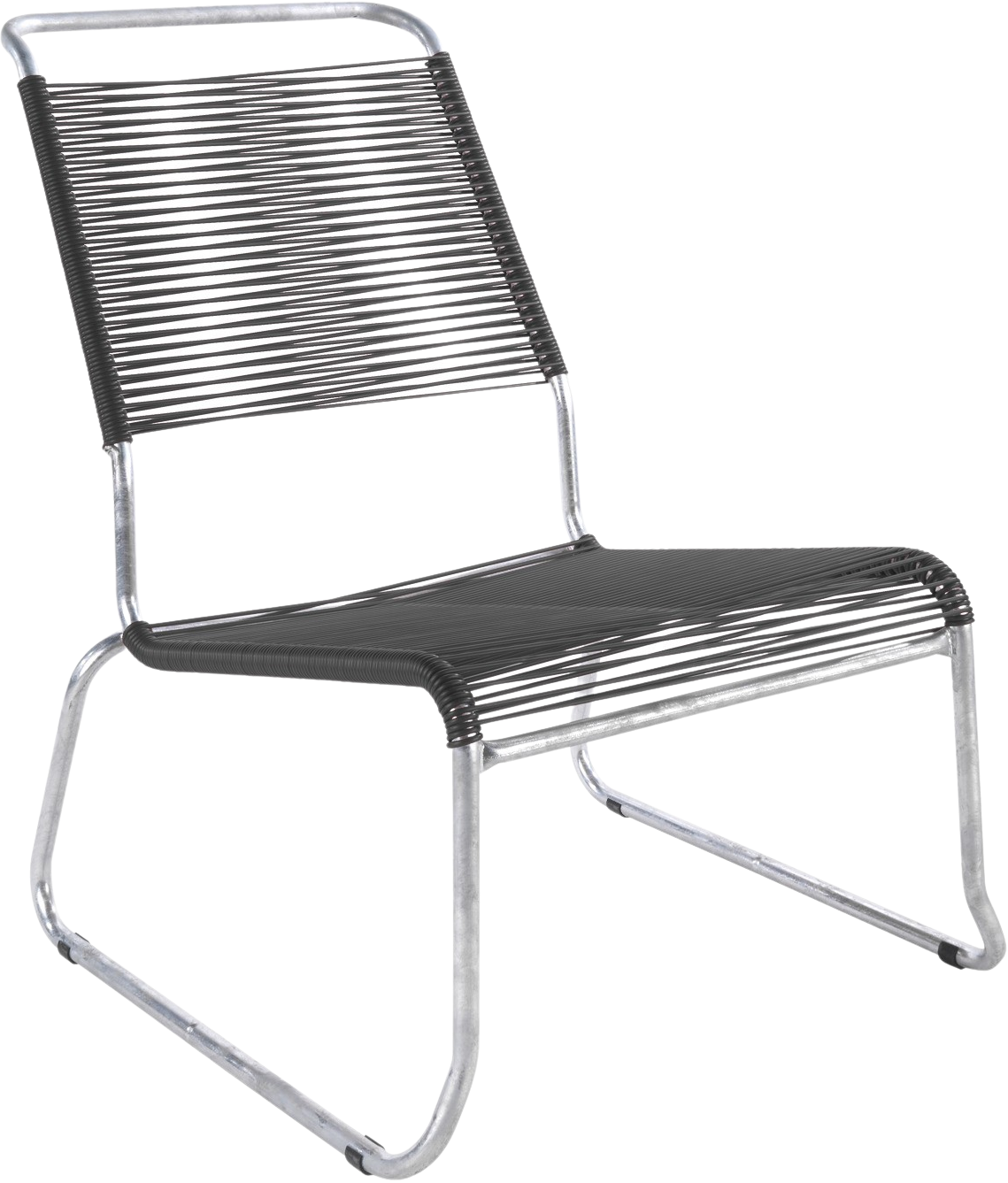 Stylischer Säntis Spaghetti-Lounger mit robusten Kufen und komfortablen Armlehnen, ideal für gemütliche Momente im Freien.