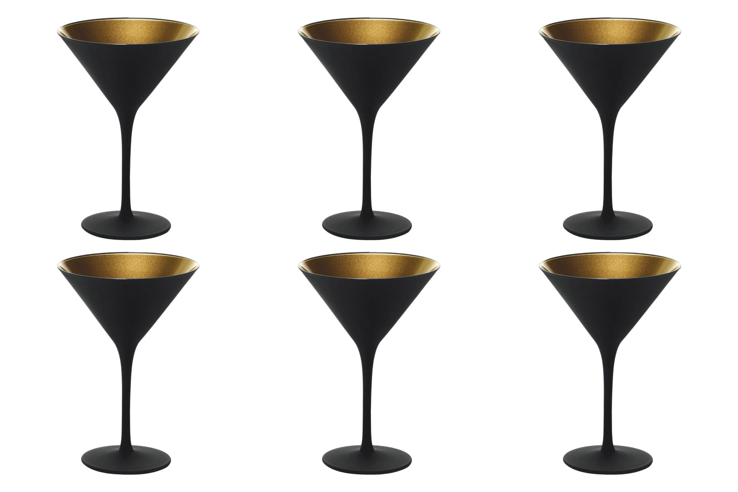 6er Set Elements Cocktailschale 240ml schwarz/gold