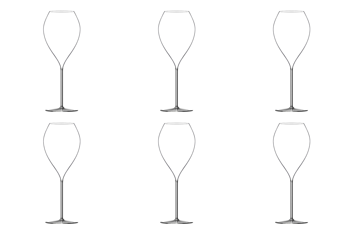6er Set Jamesse Grand Champagnerglas 45cl mundgeblasen