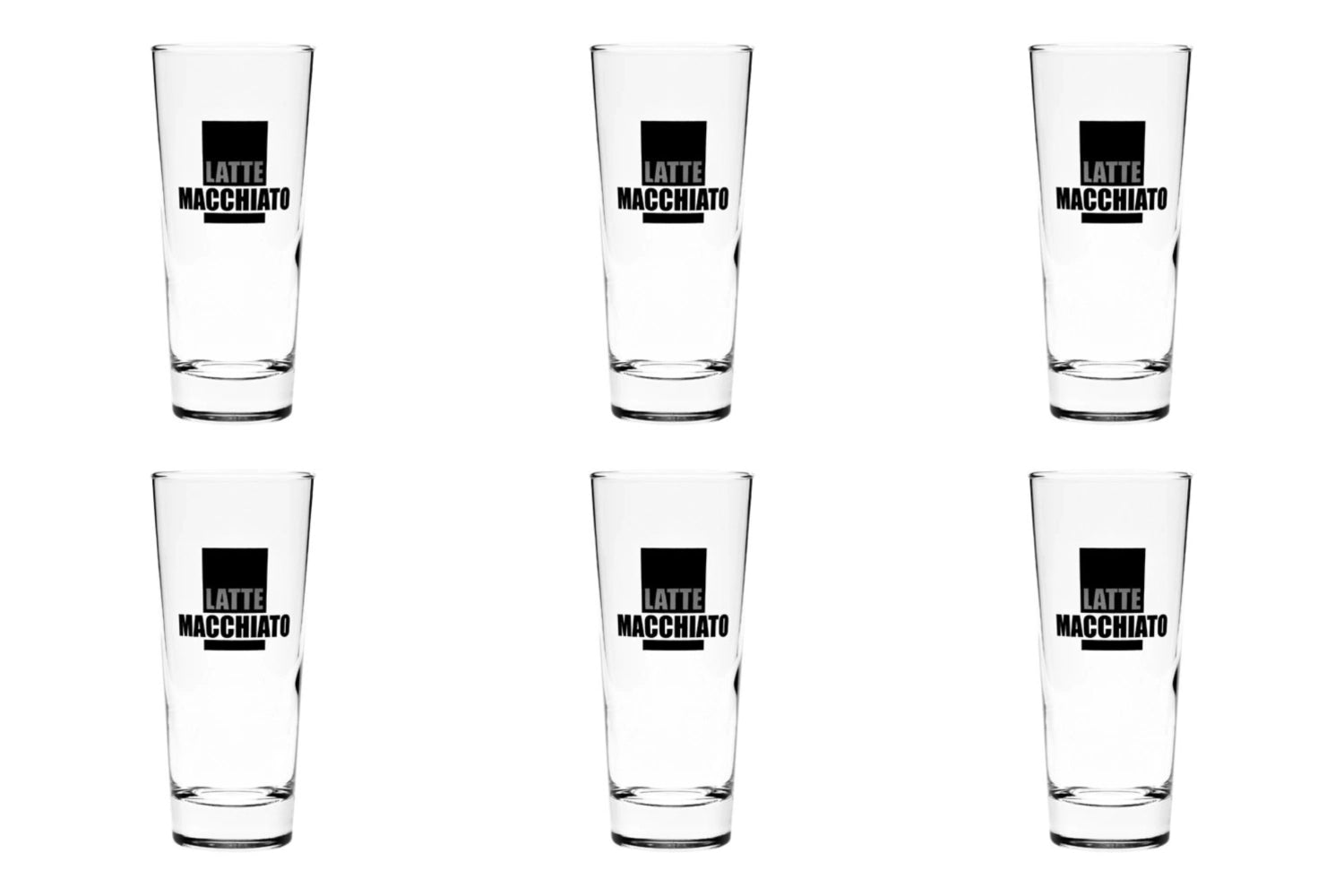 Set of 6 Latte Macchiato Frankonia 33cl, black decor 15.2cm