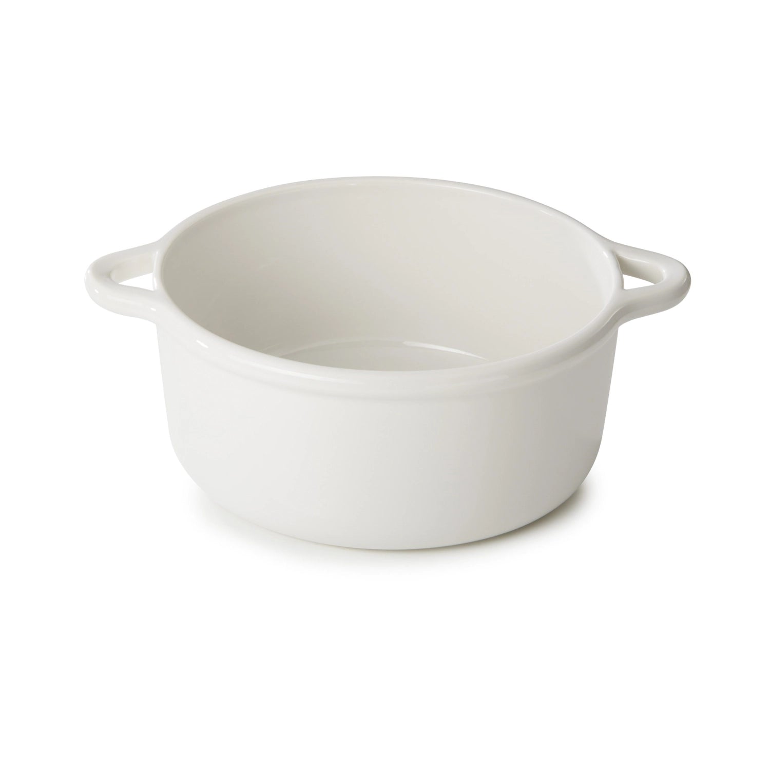 Elegante 22 cm Induktionskasserolle in alabasterweiß von Revol, ideal für kreative Kochideen, ohne Deckel für flexibles Kochen.