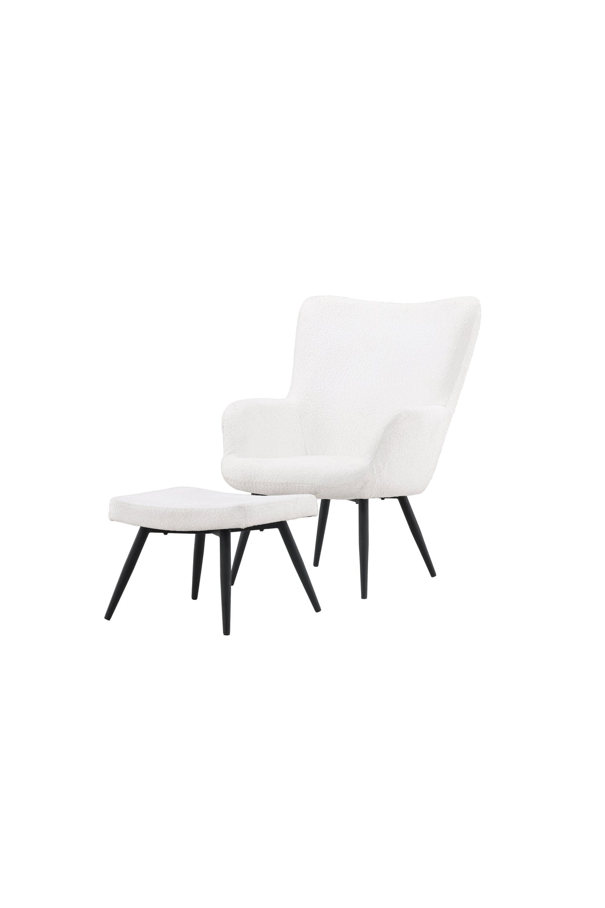 Como Sessel mit Ottoman in Weiss präsentiert im Onlineshop von KAQTU Design AG. Sessel mit Armlehnen ist von Venture Home