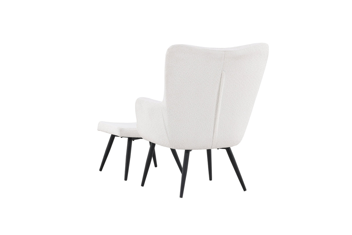 Como Sessel mit Ottoman in Weiss präsentiert im Onlineshop von KAQTU Design AG. Sessel mit Armlehnen ist von Venture Home